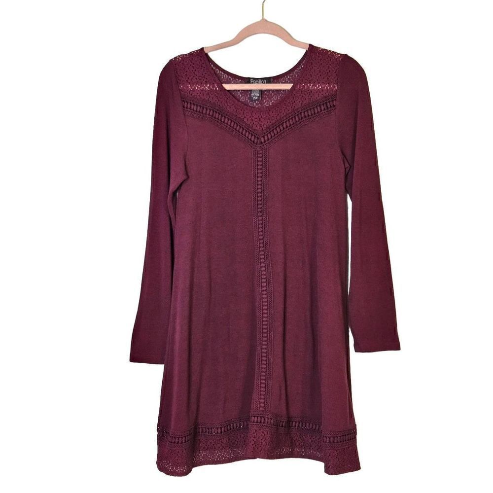 Papillion wine colored sweater dress/tunic. Size M.